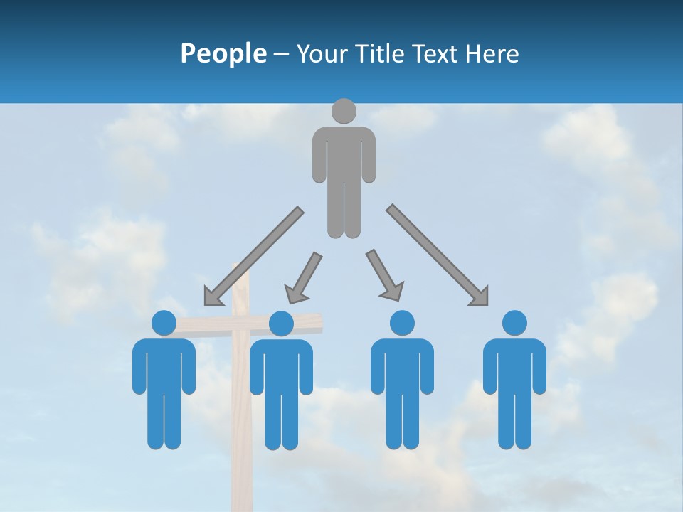 A Wooden Cross With Clouds In The Background PowerPoint Template