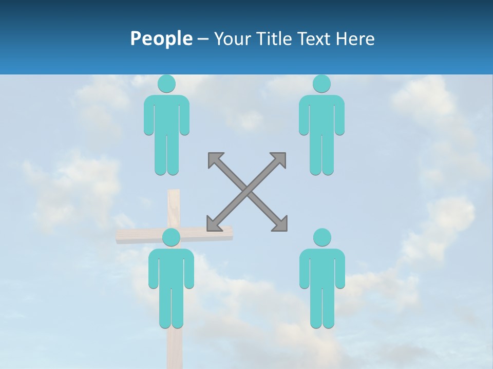 A Wooden Cross With Clouds In The Background PowerPoint Template