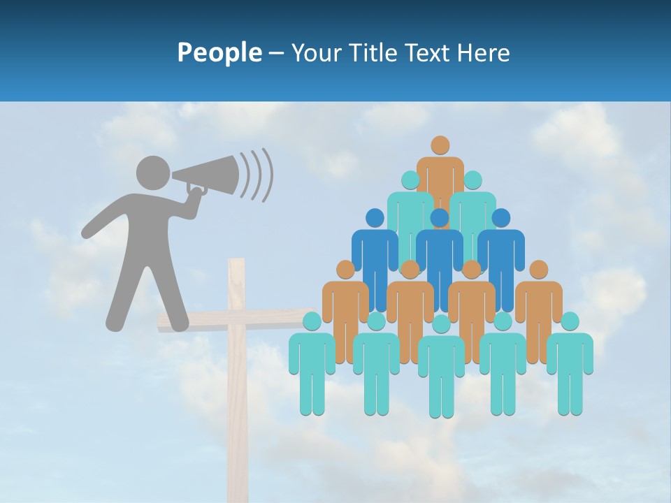 A Wooden Cross With Clouds In The Background PowerPoint Template