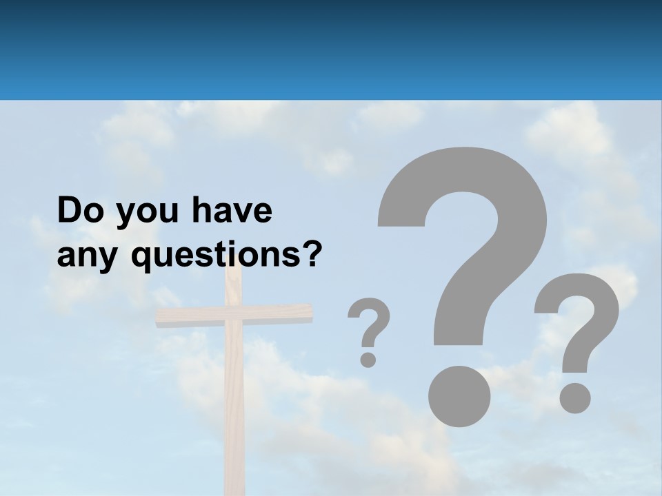 A Wooden Cross With Clouds In The Background PowerPoint Template