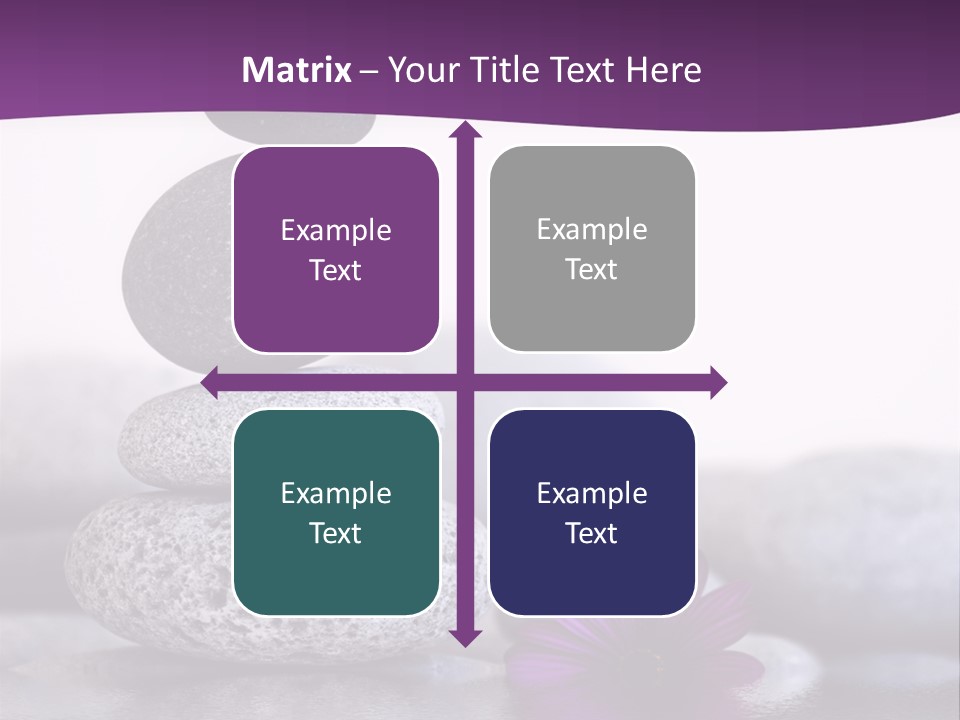 A Purple Flower Sitting On Top Of A Pile Of Rocks PowerPoint Template