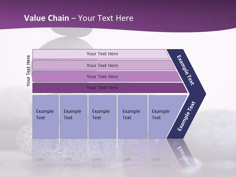 A Purple Flower Sitting On Top Of A Pile Of Rocks PowerPoint Template