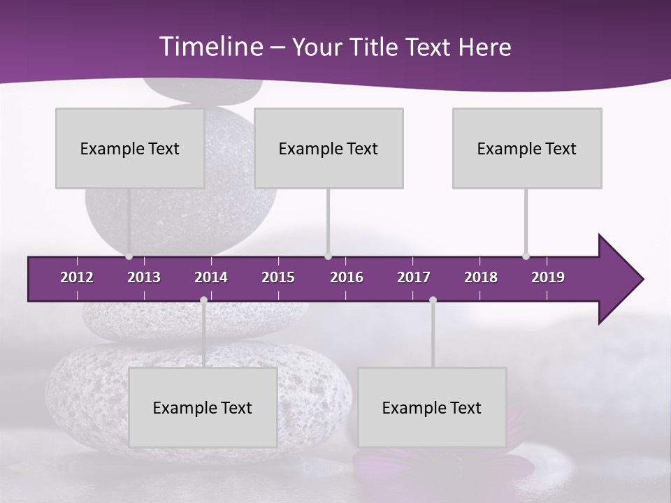 A Purple Flower Sitting On Top Of A Pile Of Rocks PowerPoint Template