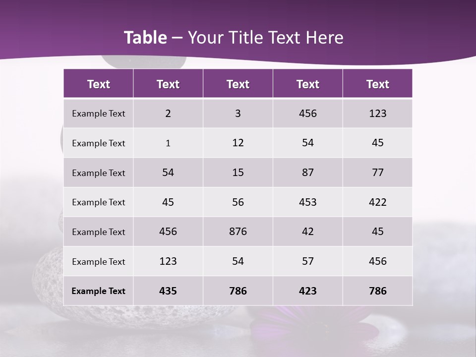 A Purple Flower Sitting On Top Of A Pile Of Rocks PowerPoint Template