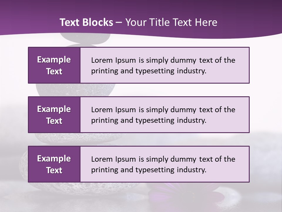 A Purple Flower Sitting On Top Of A Pile Of Rocks PowerPoint Template