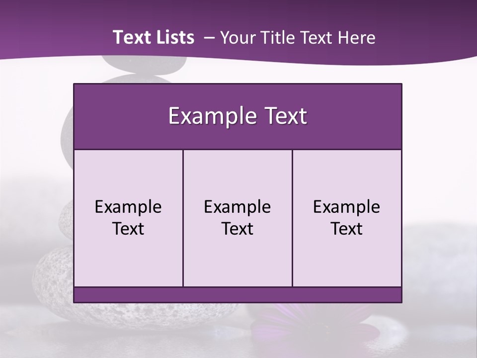 A Purple Flower Sitting On Top Of A Pile Of Rocks PowerPoint Template