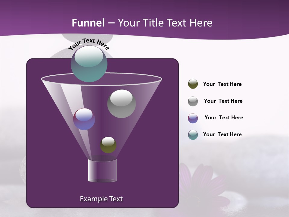 A Purple Flower Sitting On Top Of A Pile Of Rocks PowerPoint Template