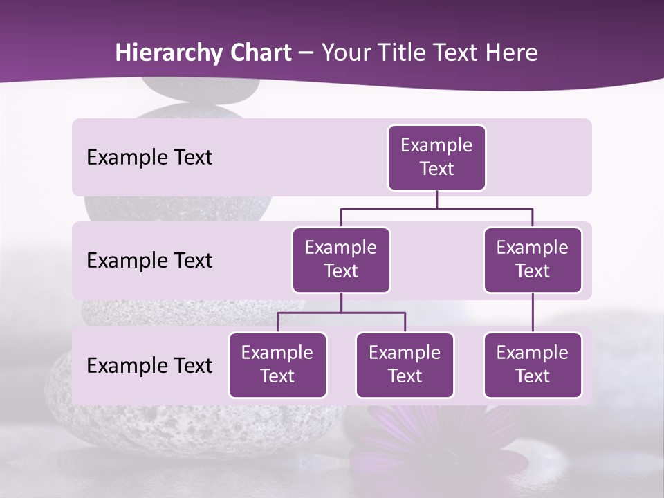 A Purple Flower Sitting On Top Of A Pile Of Rocks PowerPoint Template