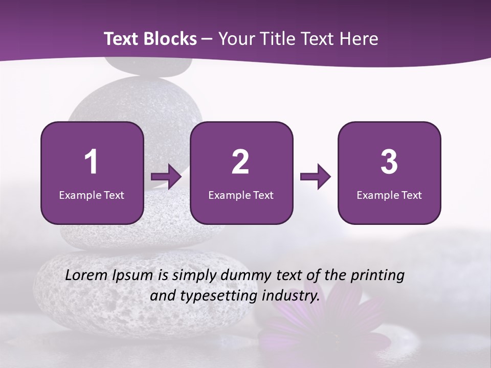 A Purple Flower Sitting On Top Of A Pile Of Rocks PowerPoint Template