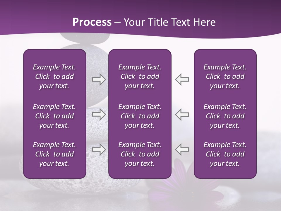 A Purple Flower Sitting On Top Of A Pile Of Rocks PowerPoint Template