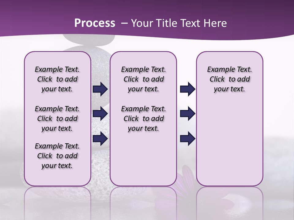 A Purple Flower Sitting On Top Of A Pile Of Rocks PowerPoint Template