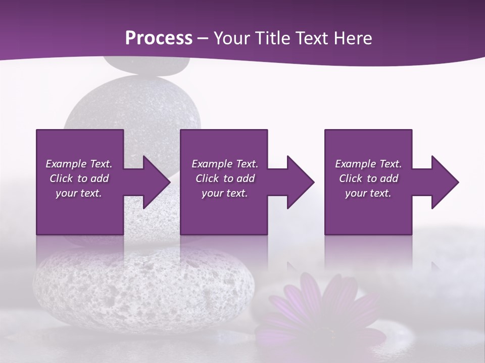 A Purple Flower Sitting On Top Of A Pile Of Rocks PowerPoint Template