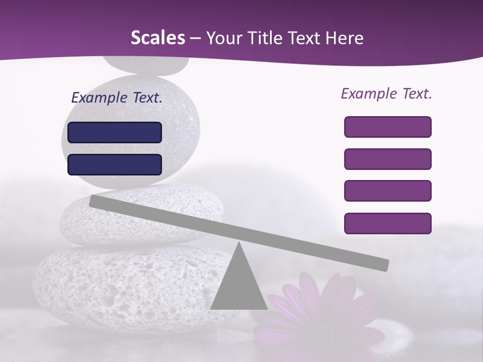A Purple Flower Sitting On Top Of A Pile Of Rocks PowerPoint Template