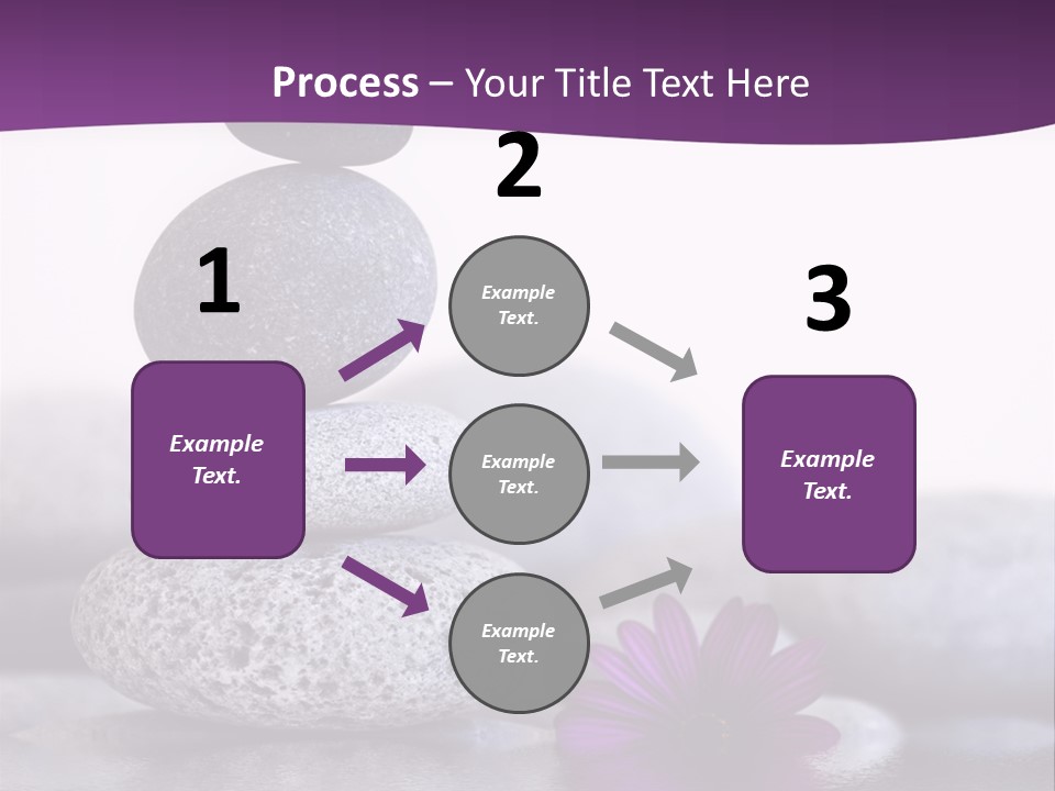 A Purple Flower Sitting On Top Of A Pile Of Rocks PowerPoint Template