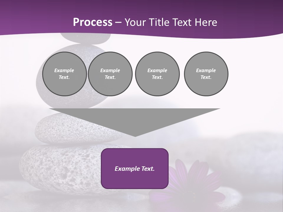 A Purple Flower Sitting On Top Of A Pile Of Rocks PowerPoint Template