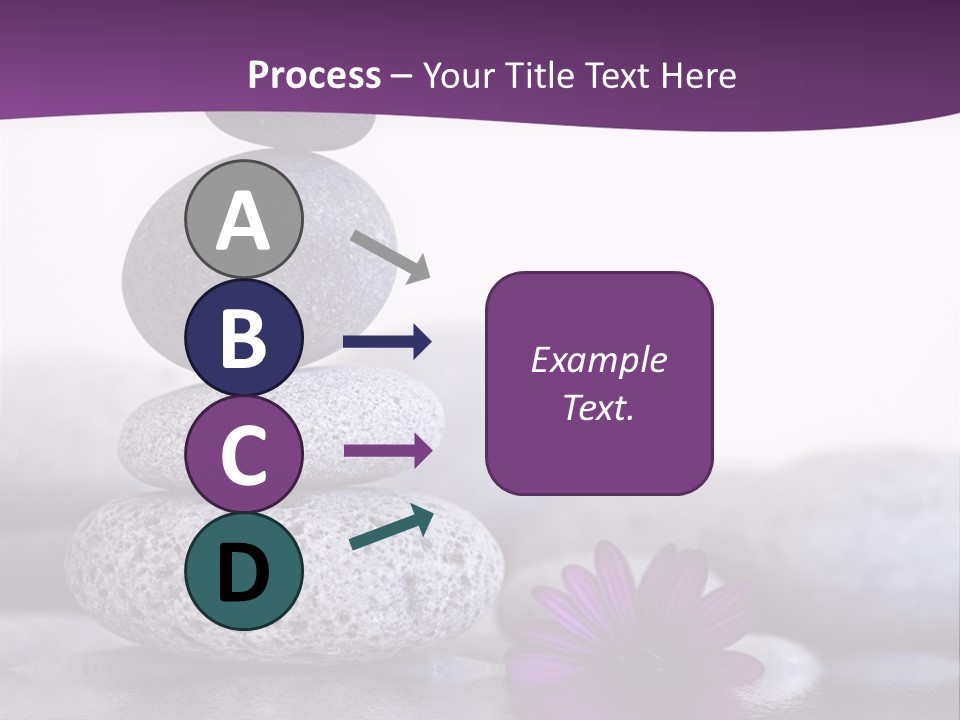 A Purple Flower Sitting On Top Of A Pile Of Rocks PowerPoint Template