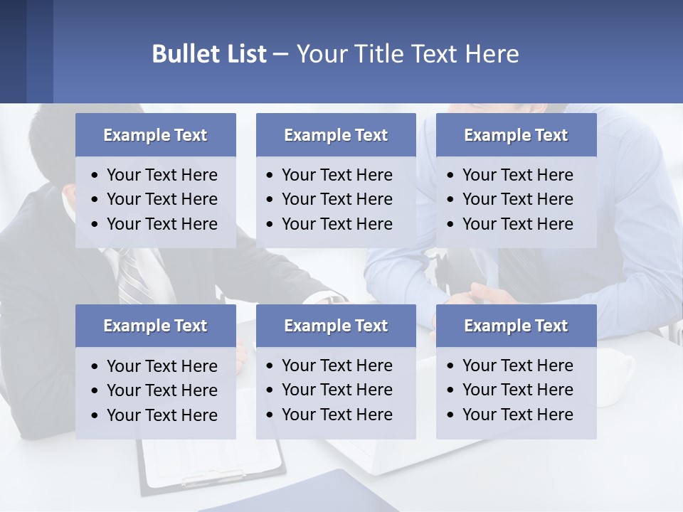 Two Men Sitting At A Table In Front Of A Laptop PowerPoint Template