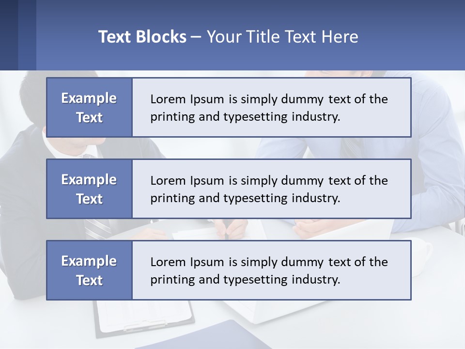 Two Men Sitting At A Table In Front Of A Laptop PowerPoint Template