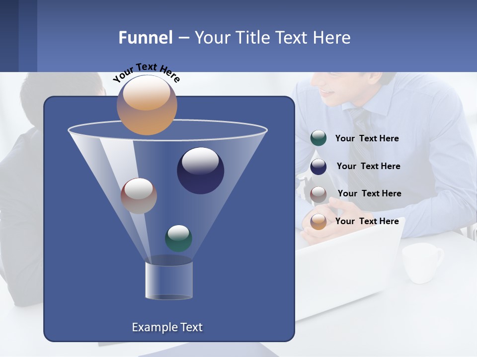 Two Men Sitting At A Table In Front Of A Laptop PowerPoint Template