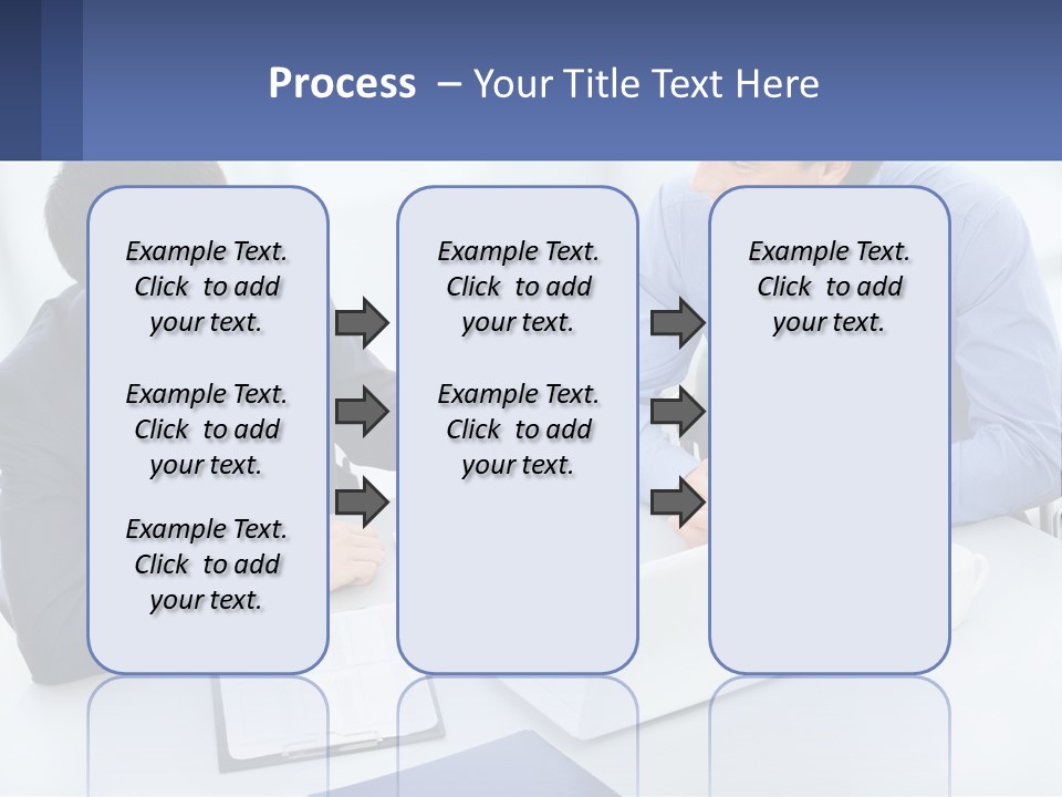 Two Men Sitting At A Table In Front Of A Laptop PowerPoint Template