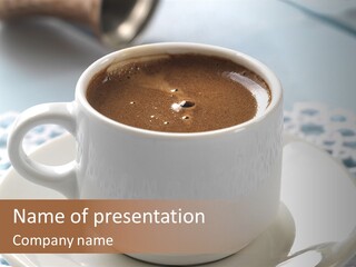 A Cup Of Hot Chocolate On A Saucer PowerPoint Template