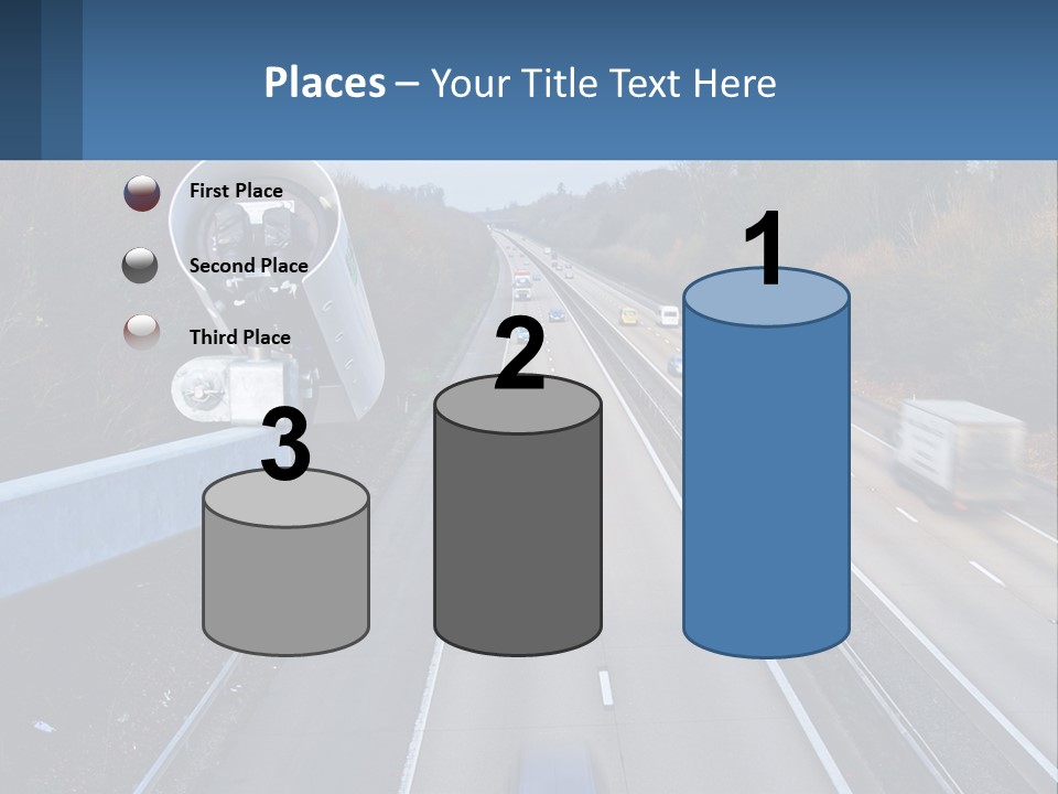 A Highway With A Bunch Of Cars Driving Down It PowerPoint Template