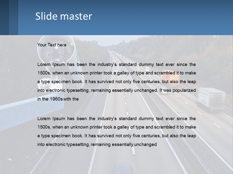 A Highway With A Bunch Of Cars Driving Down It PowerPoint Template