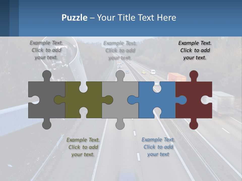 A Highway With A Bunch Of Cars Driving Down It PowerPoint Template