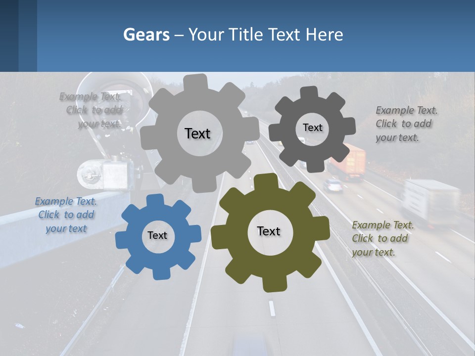 A Highway With A Bunch Of Cars Driving Down It PowerPoint Template