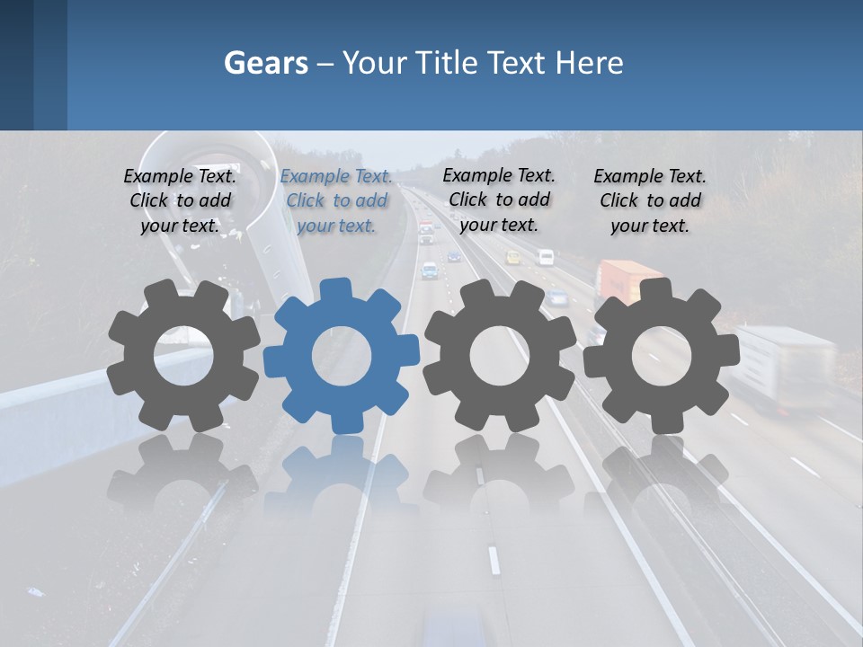 A Highway With A Bunch Of Cars Driving Down It PowerPoint Template