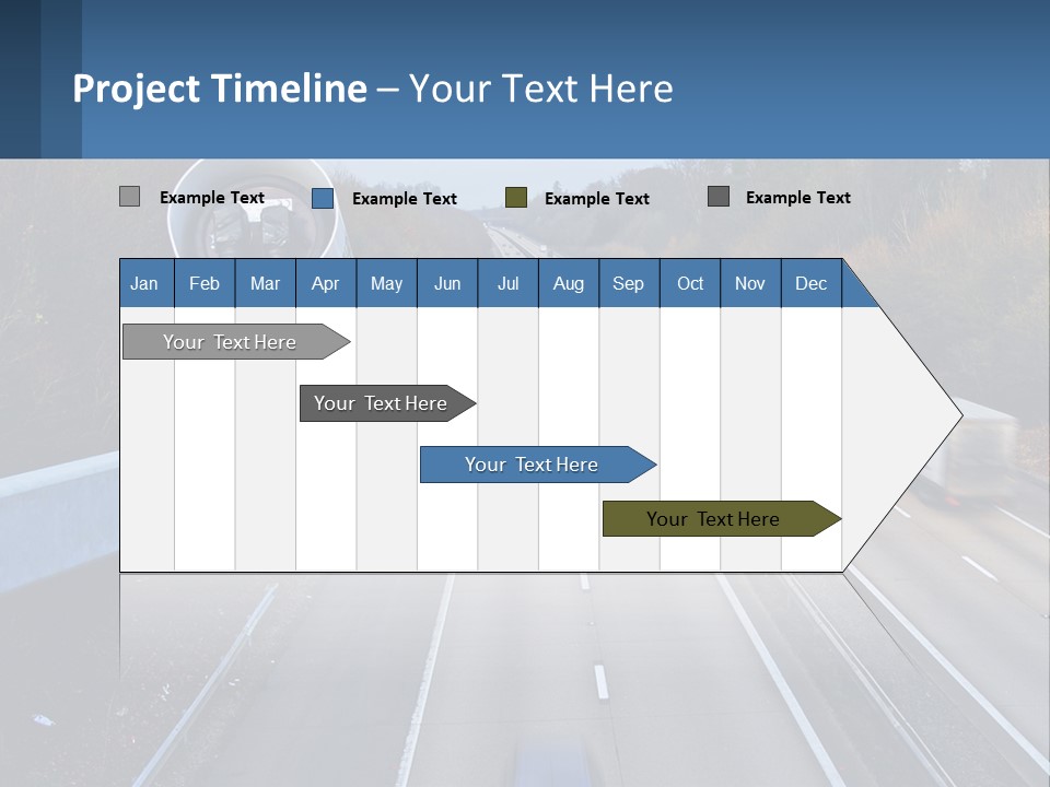 A Highway With A Bunch Of Cars Driving Down It PowerPoint Template