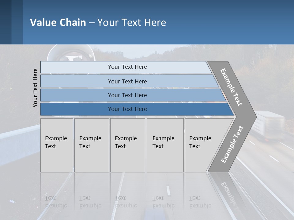 A Highway With A Bunch Of Cars Driving Down It PowerPoint Template