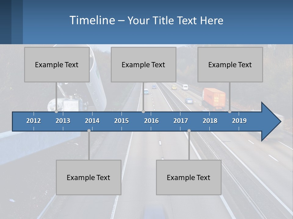 A Highway With A Bunch Of Cars Driving Down It PowerPoint Template