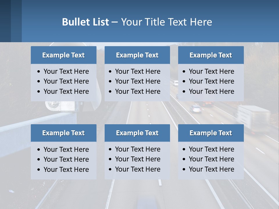 A Highway With A Bunch Of Cars Driving Down It PowerPoint Template