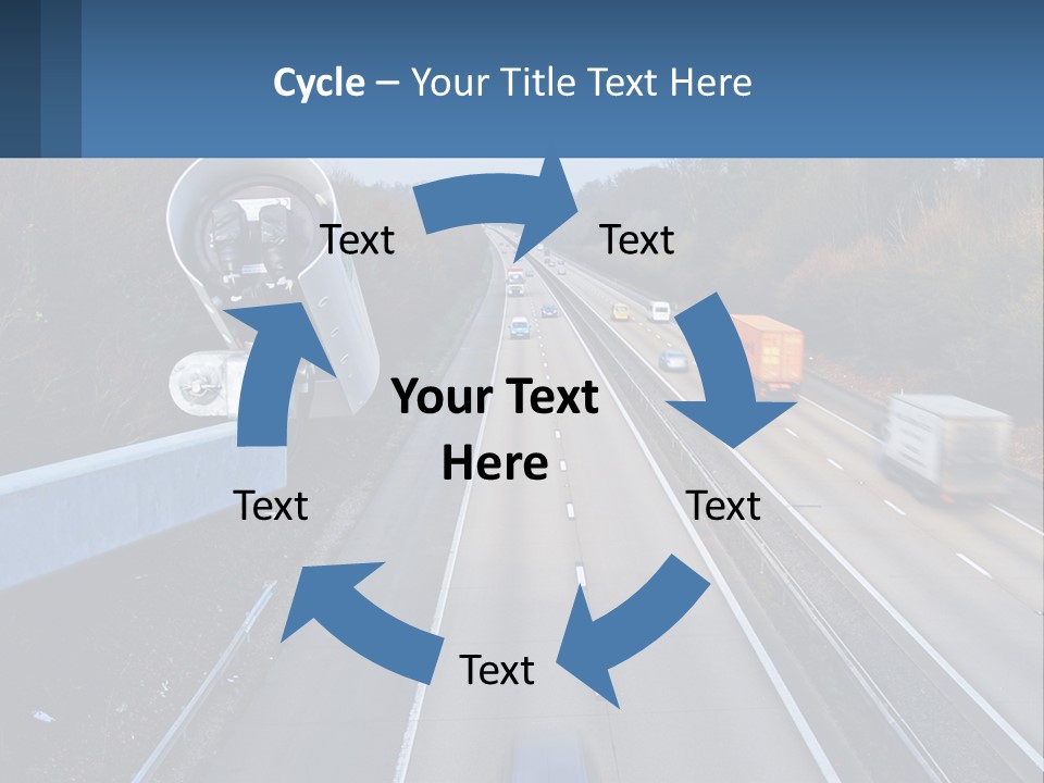A Highway With A Bunch Of Cars Driving Down It PowerPoint Template