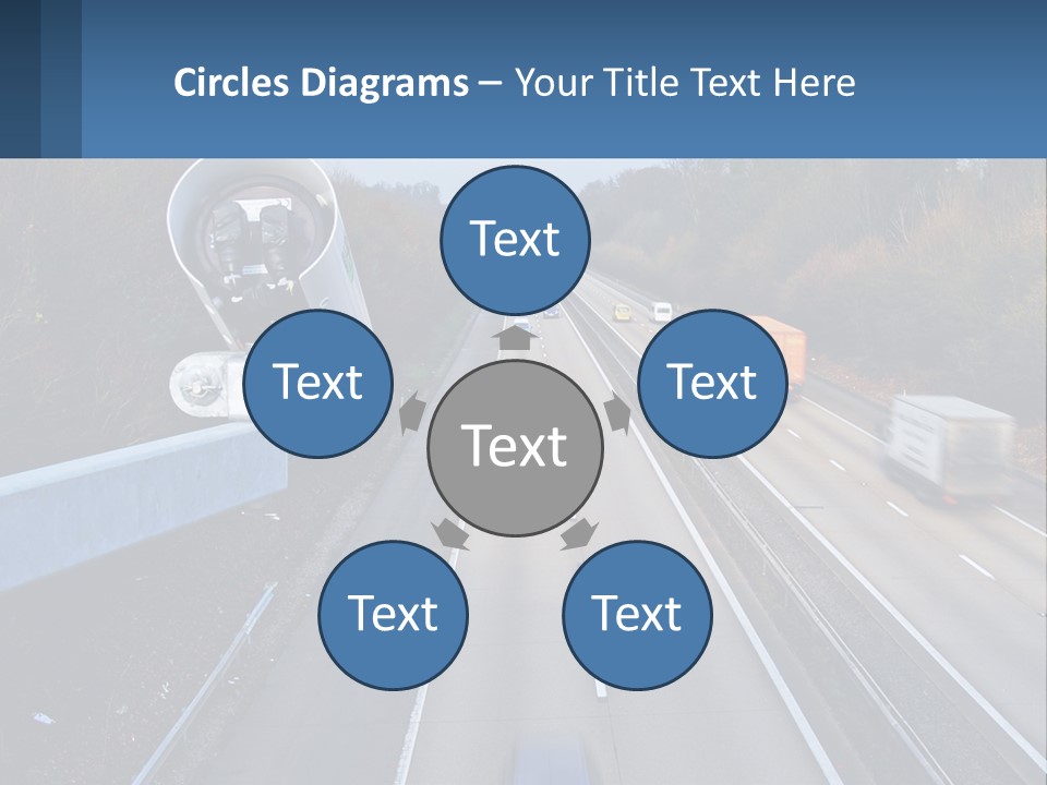 A Highway With A Bunch Of Cars Driving Down It PowerPoint Template