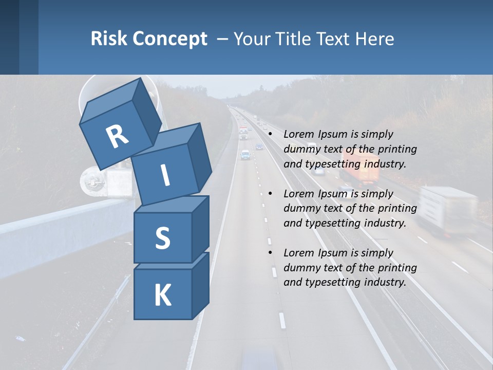 A Highway With A Bunch Of Cars Driving Down It PowerPoint Template