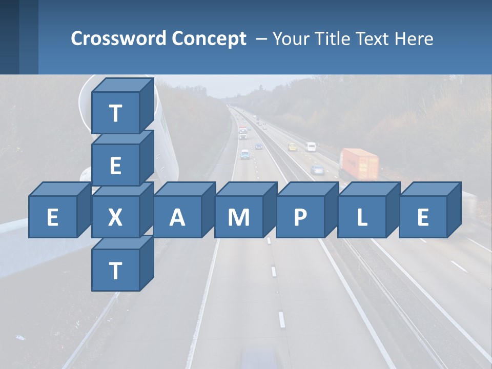 A Highway With A Bunch Of Cars Driving Down It PowerPoint Template