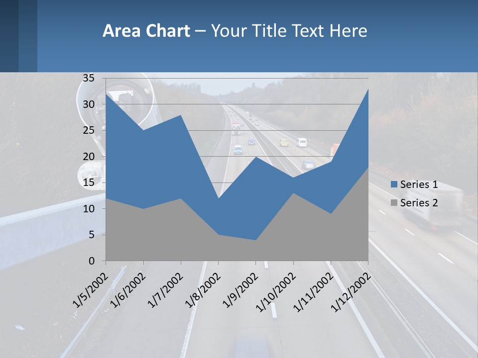 A Highway With A Bunch Of Cars Driving Down It PowerPoint Template