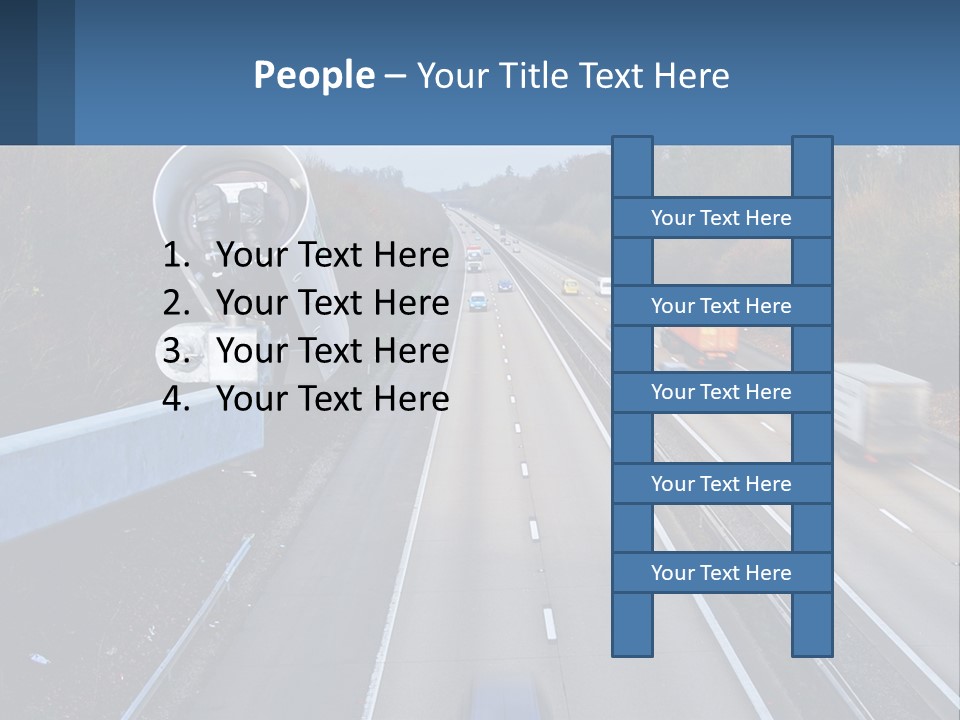 A Highway With A Bunch Of Cars Driving Down It PowerPoint Template