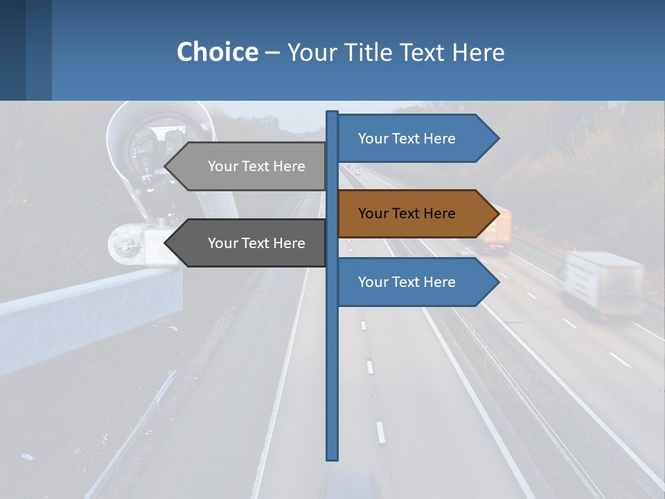A Highway With A Bunch Of Cars Driving Down It PowerPoint Template