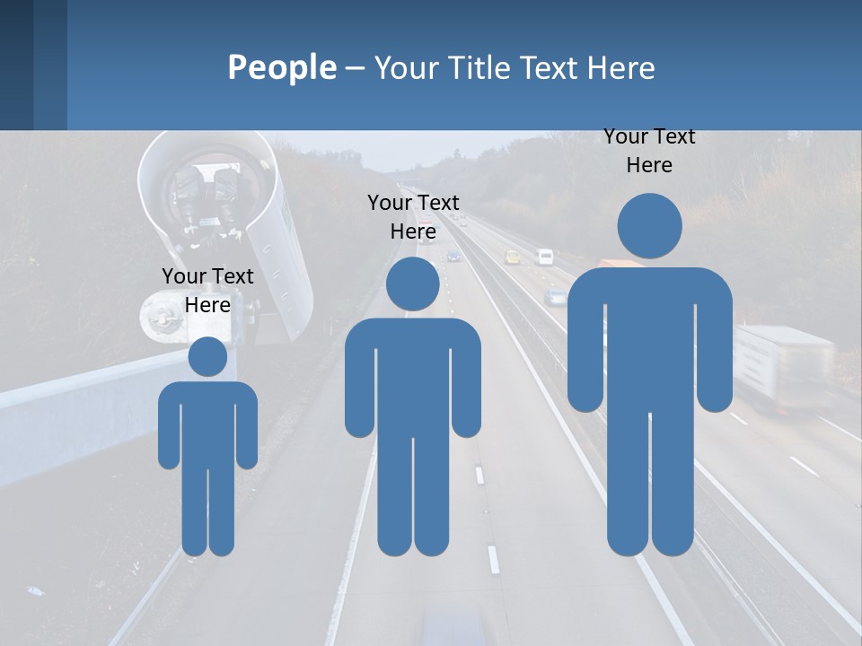 A Highway With A Bunch Of Cars Driving Down It PowerPoint Template