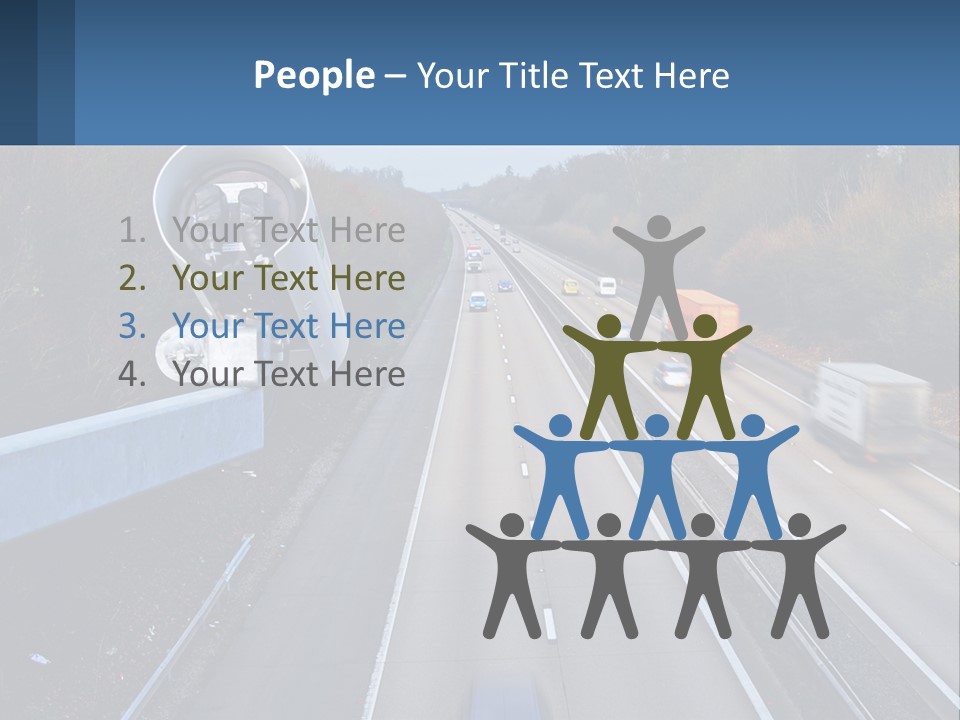 A Highway With A Bunch Of Cars Driving Down It PowerPoint Template