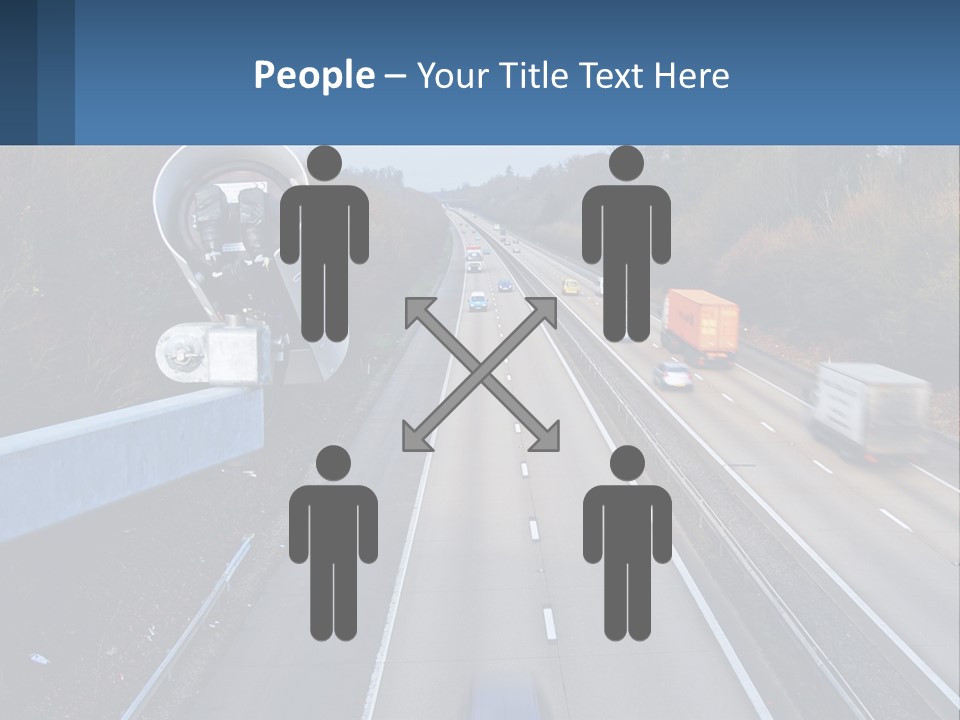 A Highway With A Bunch Of Cars Driving Down It PowerPoint Template