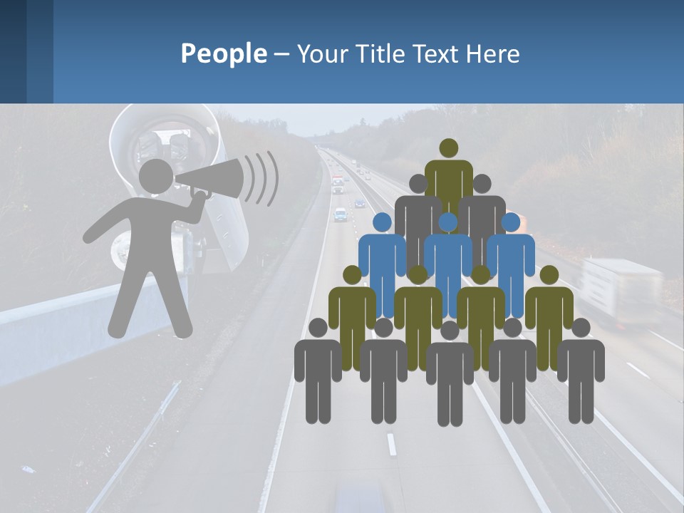 A Highway With A Bunch Of Cars Driving Down It PowerPoint Template