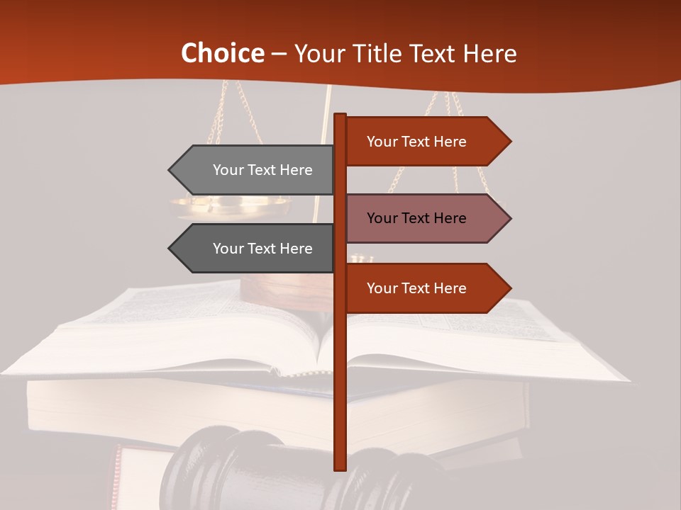 A Law Book With A Scale Of Justice On Top Of It PowerPoint Template