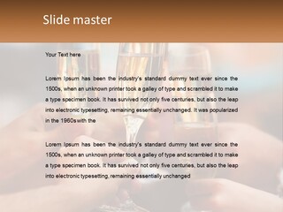 A Group Of People Holding Glasses Of Champagne PowerPoint Template