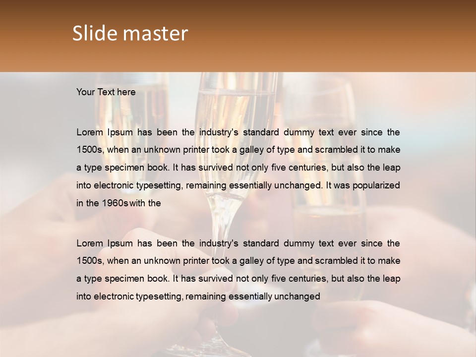 A Group Of People Holding Glasses Of Champagne PowerPoint Template