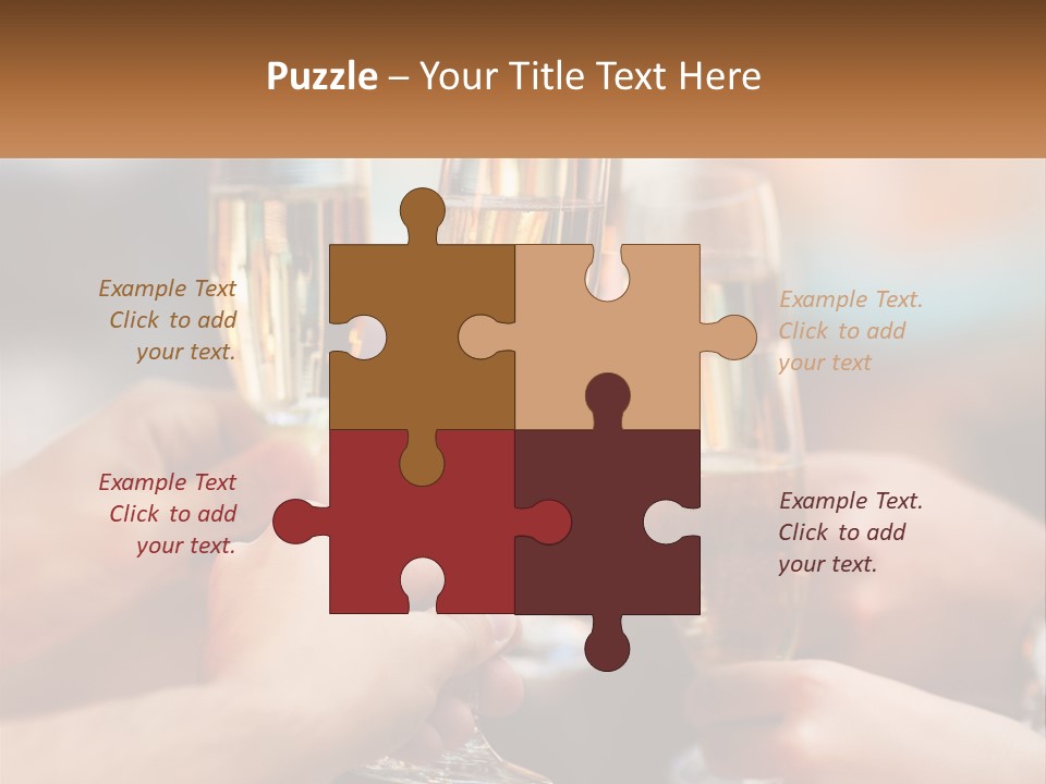 A Group Of People Holding Glasses Of Champagne PowerPoint Template