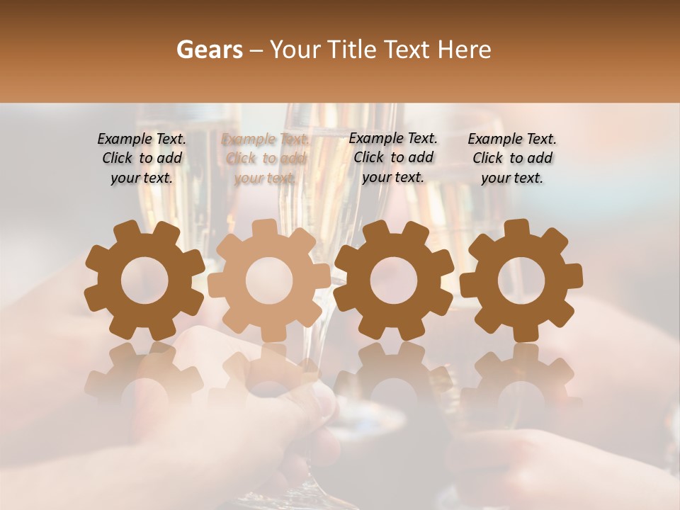 A Group Of People Holding Glasses Of Champagne PowerPoint Template